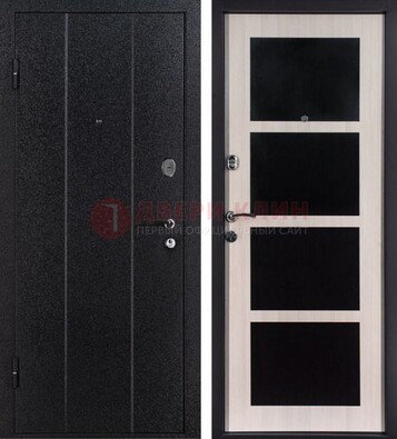 Черная металлическая дверь с порошковым напылением ДП-176 в Домодедово