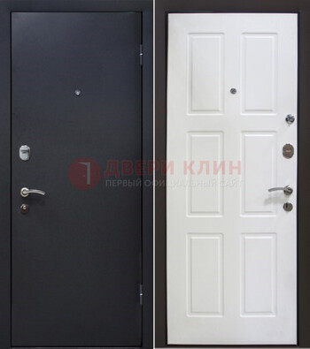 Черная металлическая дверь с порошковым покрытием ДП-193 в Домодедово