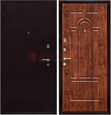 Темная железная дверь с порошковым покрытием ДП-194 в Домодедово