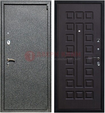Черная стальная дверь с порошковым покрытием ДП-196 в Домодедово
