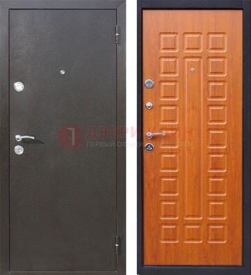 Коричневая стальная дверь с порошковым напылением ДП-202 в Домодедово