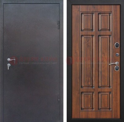 Входная дверь с порошковым покрытием Медный антик с МДФ панелью ДП-235 в Домодедово