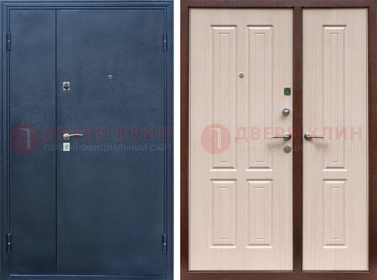 Двустворчатая стальная дверь с порошковым напылением и МДФ ДП-239 в Домодедово