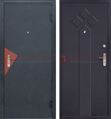 Черная входная дверь с порошковым напылением и узором внутри ДП-241 в Саратове