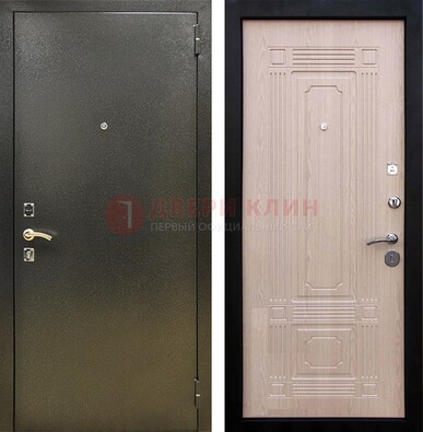 Входная темно-серая дверь с порошковым напылением и МДФ ДП-273 в Домодедово