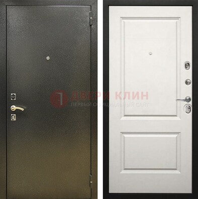 Металлическая темная дверь с порошковым напылением и классической МДФ ДП-298 в Домодедово