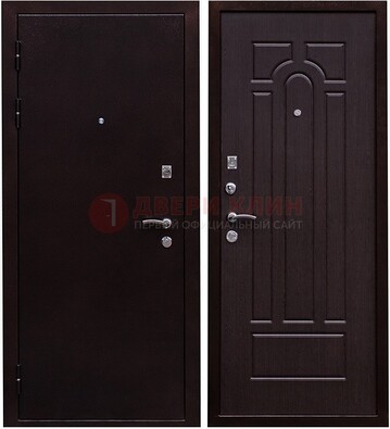 Черная стальная дверь с порошковым покрытием ДП-35 в Домодедово
