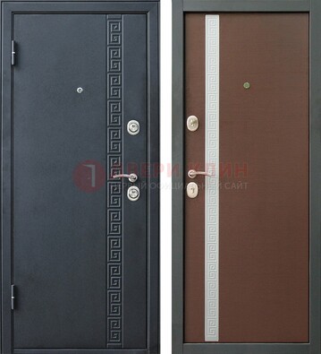 Черная стальная дверь с порошковым напылением ДП-9 в Ростове-На-Дону