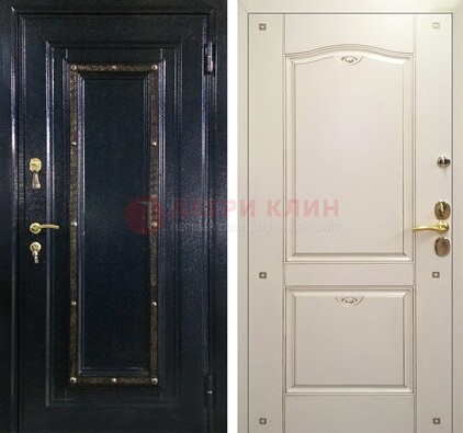 Парадная дверь с золотистым декором ДПР-3 в квартиру в Домодедово