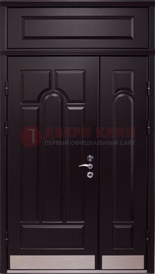 Парадная дверь с металлическими вставками ДПР-47 и фрамугой в Домодедово