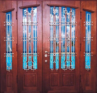 Парадная дверь со вставками из стекла ДПР-55 с шумоизоляцией в Домодедово
