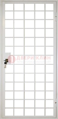 Белая металлическая решетчатая дверь ДР-2 в Домодедово