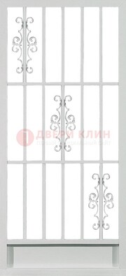 Белая железная решетчатая дверь ДР-9 в Домодедово