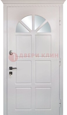 Светлая железная дверь со стеклом ДС-29 в Домодедово