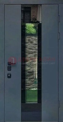 Современная дверь со стеклом для коттеджа ДС-40 в Домодедово
