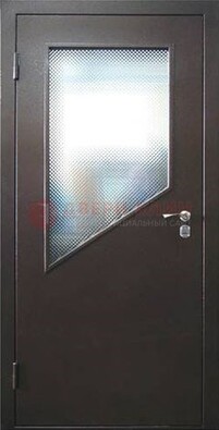 Стальная дверь со стеклом ДС-5 в кирпичный коттедж в Домодедово
