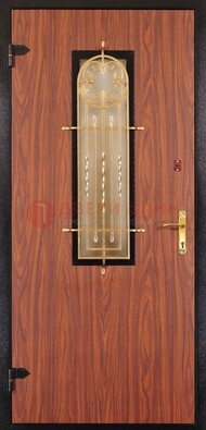 Дополнительная дверь со стеклом и золотой ковкой ДСК-16 В Ижевске