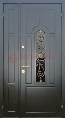 Металлическая дверь Винорит со стеклом в темном цвете ДСК-276 в Омске