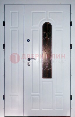 Входная дверь Винорит со стеклом в белом цвете ДСК-277 в Омске
