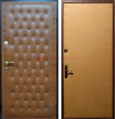 Желтая железная дверь с винилискожей ДВ-2 в Истре