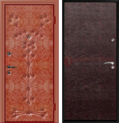 Красная стальная дверь с винилискожей ДВ-33 в Сочи