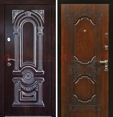 Железная дверь с виноритом в цвете Итальянский орех ДВТ-103 в Домодедово