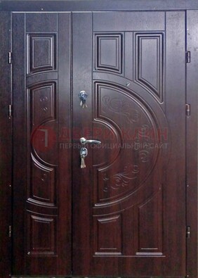 Металлическая филенчатая дверь с виноритом и МДФ Беленый дуб ДВТ-145 в Домодедово