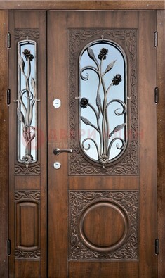 Железная дверь с виноритом и ковкой ДВТ-180 в Домодедово