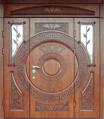 Стальная дверь с виноритом и фрамугами ДВТ-188 в Видном