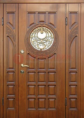 Металлическая филенчатая дверь с виноритом ДВТ-191 в Домодедово