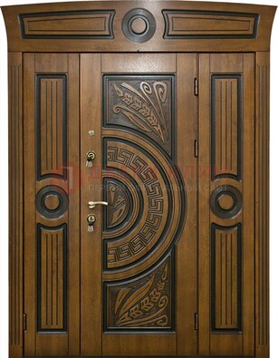 Парадная входная дверь с виноритом и узором ДВТ-194 в Домодедово