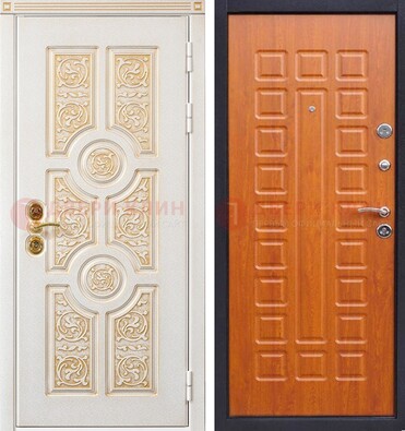 Белая железная дверь с виноритом ДВТ-230 в Домодедово