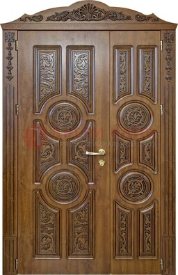 Дизайнерская железная дверь с виноритом и узором ДВТ-257 в Домодедово