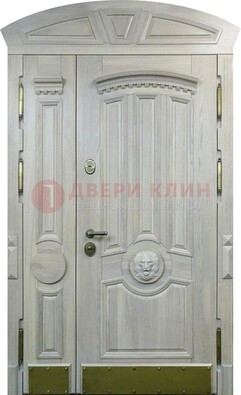 Светлая двухстворчатая дверь с виноритом на улицу ДВТ-258 в Видном