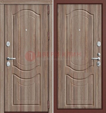 Коричневая металлическая дверь с виноритом ДВТ-26 в Домодедово