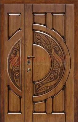 Коричневая входная дверь с виноритом ДВТ-5 в Домодедово
