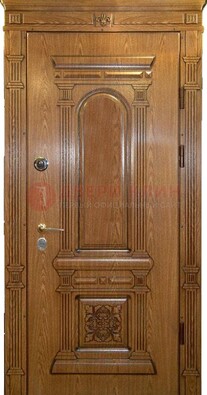 Коричневая железная дверь с виноритом Золотой дуб ДВТ-67 в Домодедово