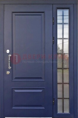 Синяя дверь с виноритом и стеклянными вставками  ДВТ-79 в Домодедово