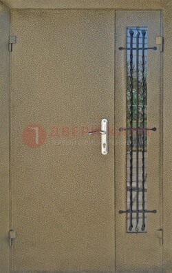 Тамбурная дверь Порошок со стеклом и ковкой ПЛ-20 в Домодедово